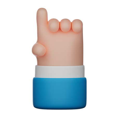 Atención, levantar, mano, gesto, señal  3D Icon