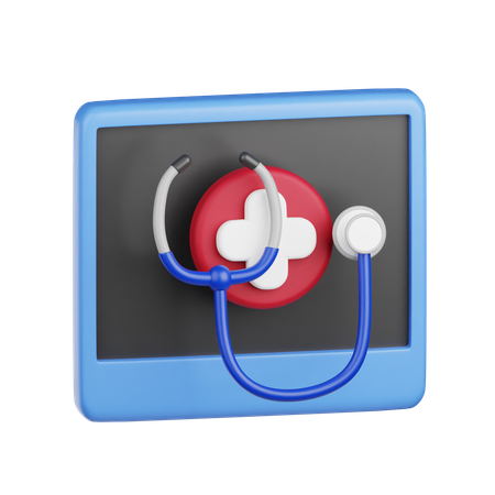 Atención médica en línea  3D Icon