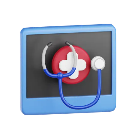 Atención médica en línea  3D Icon