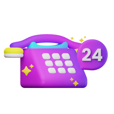 Atención telefónica 24 horas  3D Icon