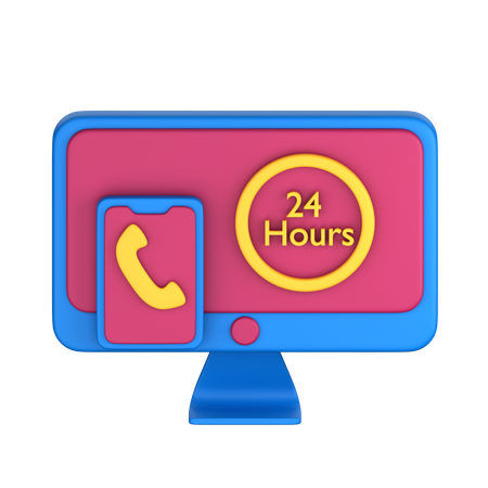 Atendimento 24 horas  3D Icon