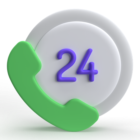 Atendimento 24 horas  3D Icon