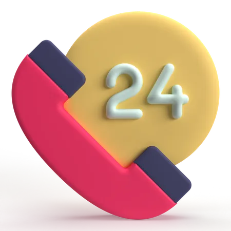 Atendimento telefônico 24 horas  3D Icon