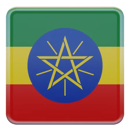 Quadratische Flagge von Äthiopien  3D Icon