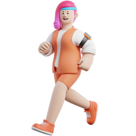 Athletic Runner  3D Illustration