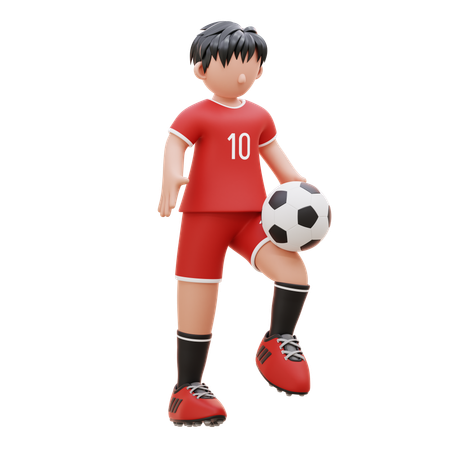 Atleta brinca com a bola  3D Icon