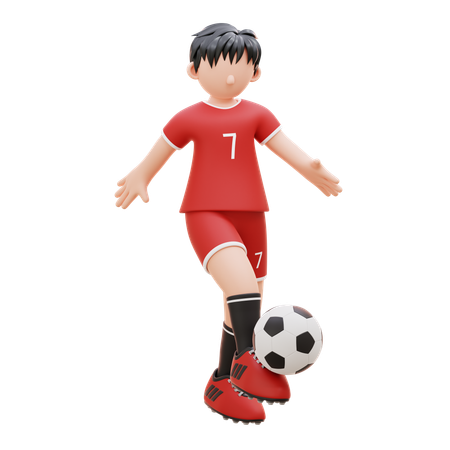 Atleta chuta a bola  3D Illustration