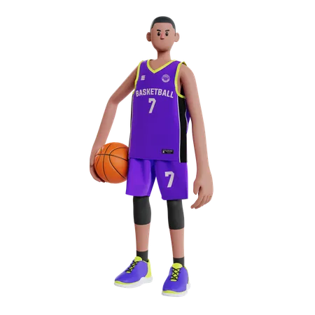 Atleta de baloncesto  3D Illustration