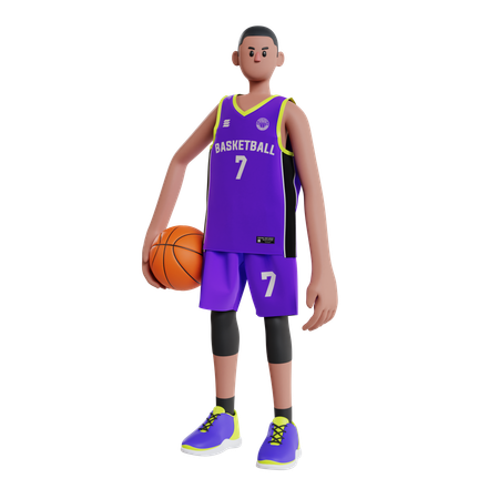 Atleta de basquete  3D Illustration