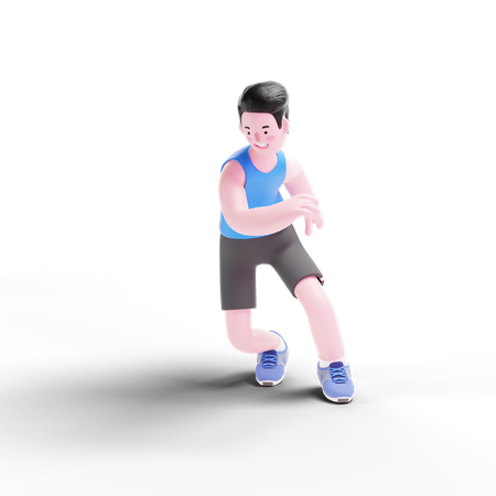 Atleta fazendo exercício  3D Illustration