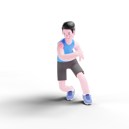 Atleta fazendo exercício  3D Illustration