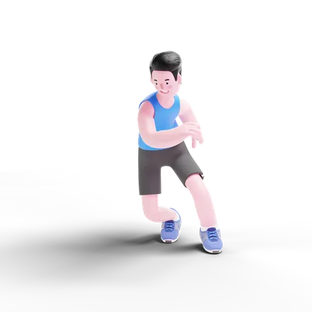 Atleta haciendo ejercicio  3D Illustration