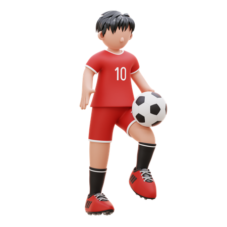 Atleta brinca com a bola  3D Illustration