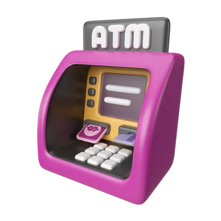 This Is ATM 3 D Render Illustration Icon High Resolution Png File Isolated On Transparent Background Available 3 D Model File Format BLEND OBJ FBX And GLTF 3D Icon