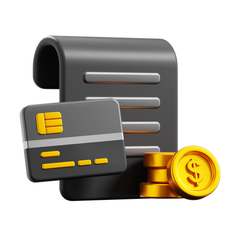 ATM Card and Coins  3D Icon