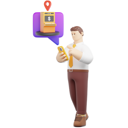 ATM Location Finder  3D Illustration