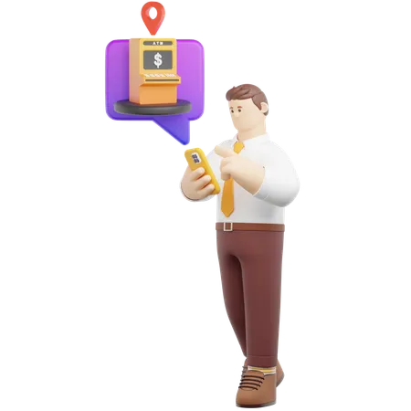 ATM Location Finder  3D Illustration