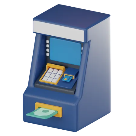 Money Withdrawal Machine A Visual Representation Of Easy Access To Cash Self Service Banking For Conveying Concepts Of Financial Inclusion And Financial Management 3 D Render Illustration 3D Icon