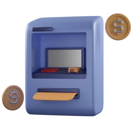 3 D Render ATM Machine Illustration 3D Icon