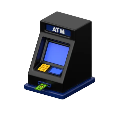 ATM 3 D Icons Feature Sleek Design Providing A Realistic Representation Of Modern Banking Technology Enhancing Visual Appeal In Digital Contexts 3D Icon