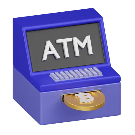 A 3 D Model Of A Cryptocurrency ATM With A Bitcoin Symbol Designed For Digital Currency Transactions 3D Icon