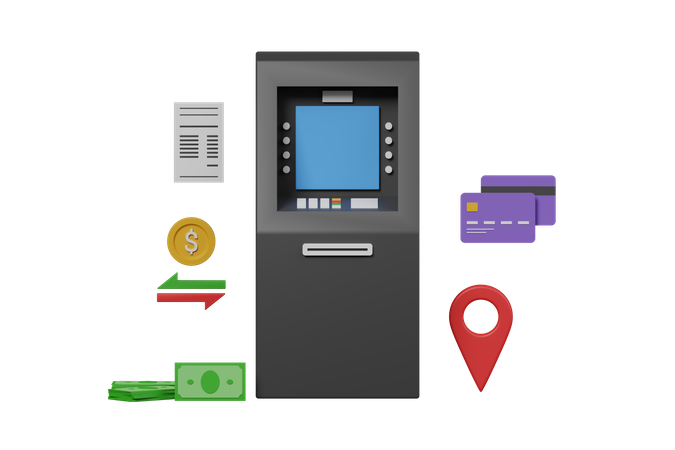 Atm Machine  3D Icon