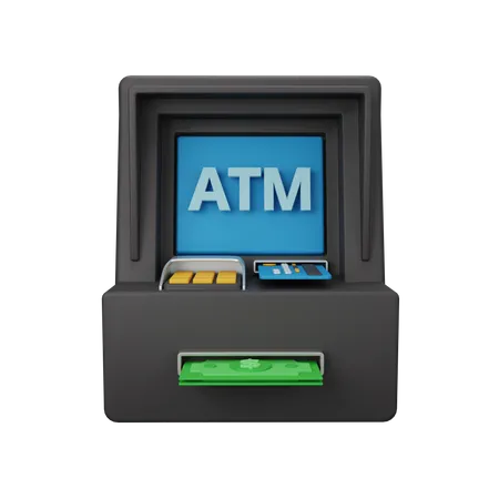 3 D Rendering Atm Machine Isolated Useful For Business Currency Economy And Finance Design 3D Icon