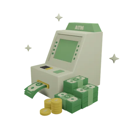 3 D ATM Illustration 3D Icon