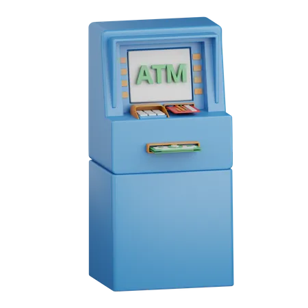 3 D Rendering Atm Machine Isolated Useful For Banking Currency Finance And Global Business Design 3D Icon