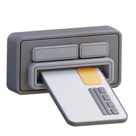 3 D Illustration Of Atm Card And Cash Withdrawal Machine 3D Icon