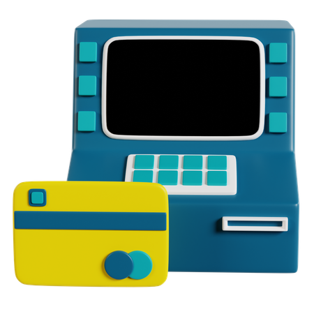 Atm Machine And Credit Card  3D Icon