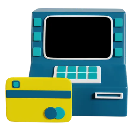 Atm Machine And Credit Card  3D Icon