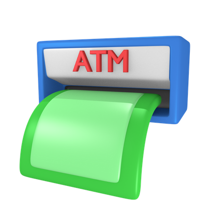 ATM money withdrawal  3D Icon
