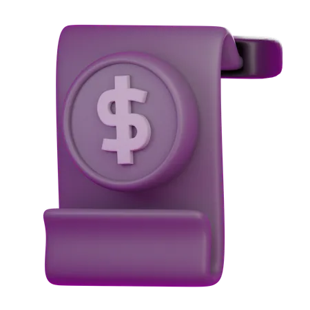 ATM 영수증  3D Icon