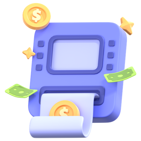 ATM 영수증  3D Icon