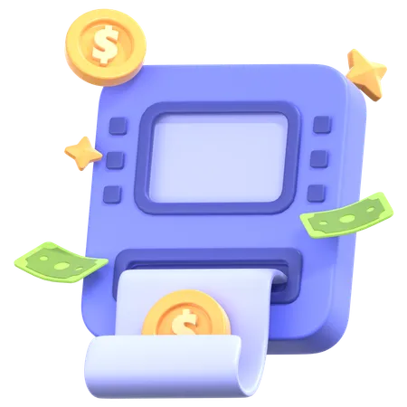 ATM 영수증  3D Icon