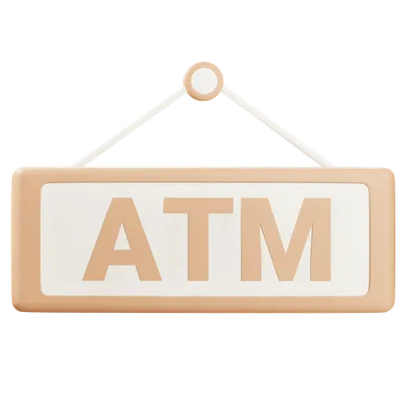 3 D ATM Sign With Alpha Background 3D Icon
