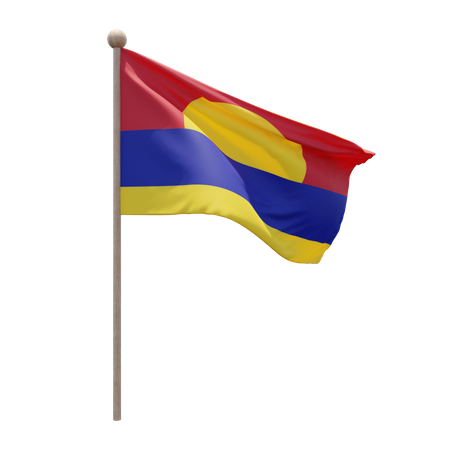 Mât de drapeau de l'atoll de Palmyre  3D Flag