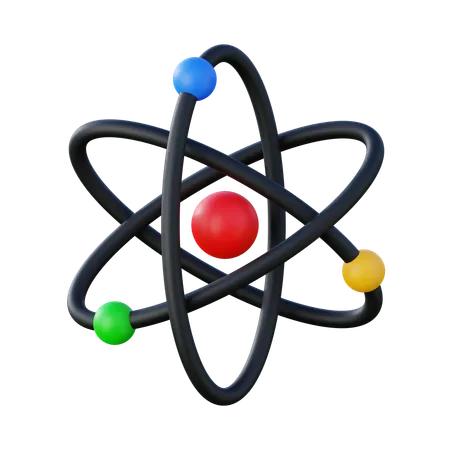 Atom 3 D Icon With Simple And Minimalist Design For Education And Learning Or Even App Website And Game 3D Icon