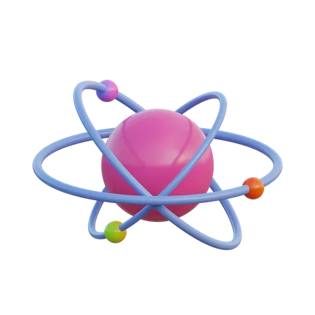 Atom  3D Illustration