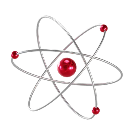 Science Atom Icon 3D Illustration