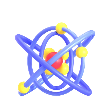 3 D Atom Icon For Education Design 3D Icon