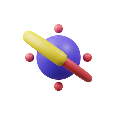 Atom Abstract Shape 3D Illustration