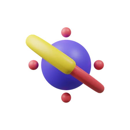 Atom Abstract Shape  3D Illustration