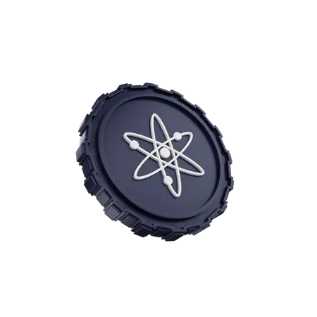 Atom Coin  3D Icon