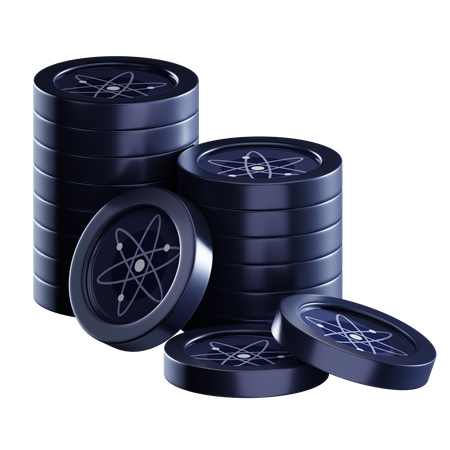Atom Coin Stacks  3D Icon