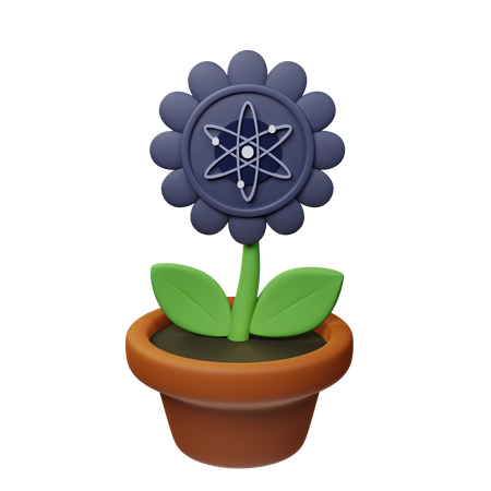 Atom Crypto Plant Pot  3D Icon