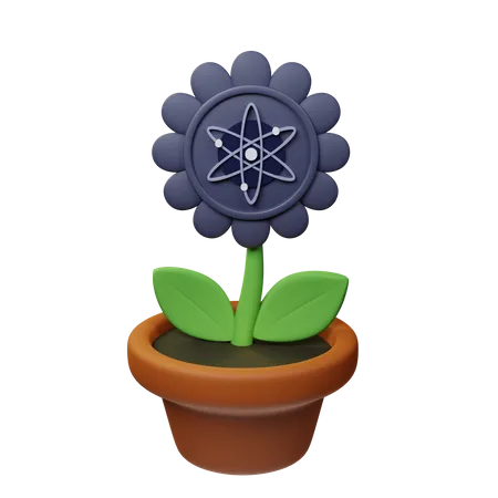 Atom Crypto Plant Pot  3D Icon