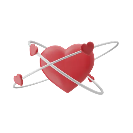 Atom Heart  3D Illustration