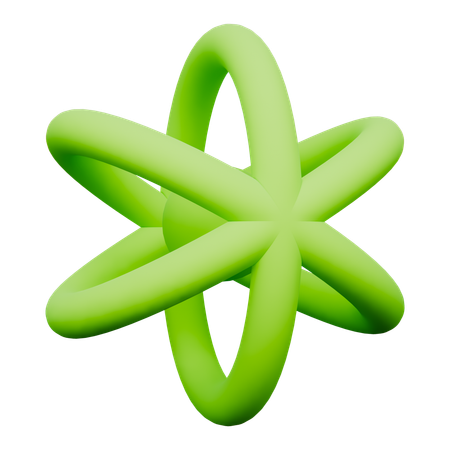 Atom Shape  3D Icon